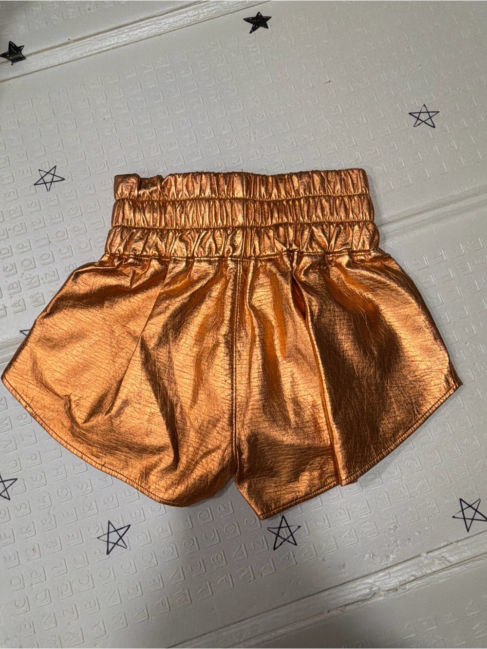 Peach Love California Metallic Copper Skort Shorts - Picture 2 of 6